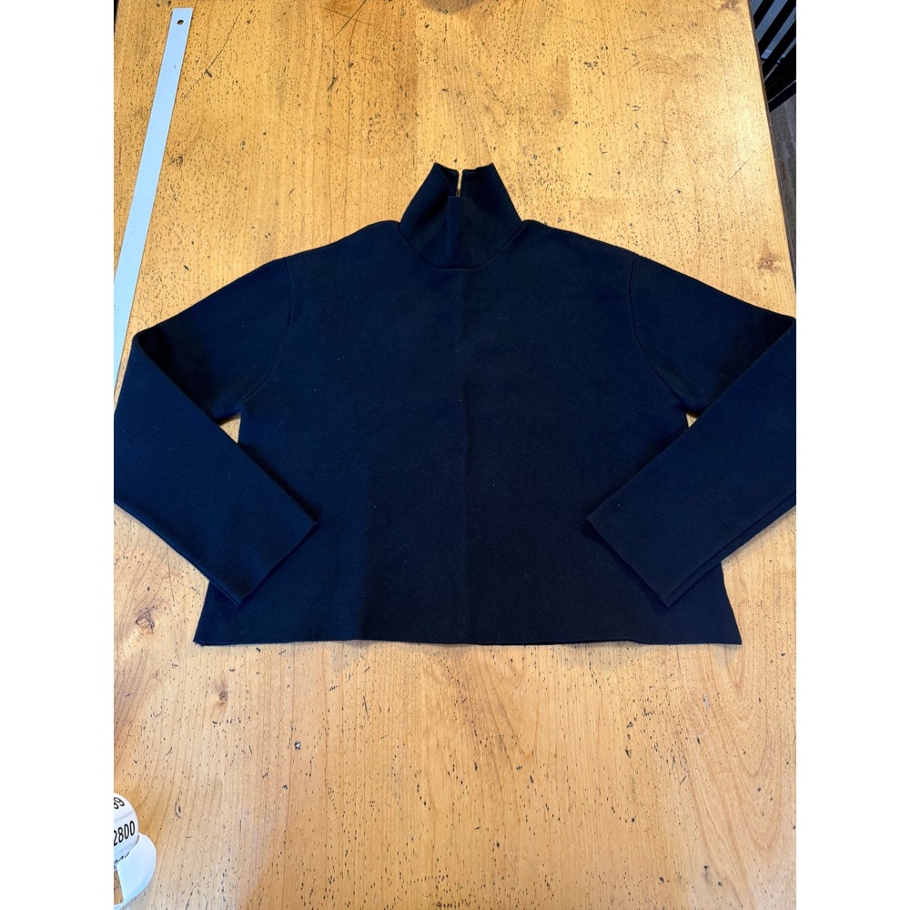 Tuckernuck Mock Neck Top Size XS Black Long Sleeve Funnel Neck Zipper Back